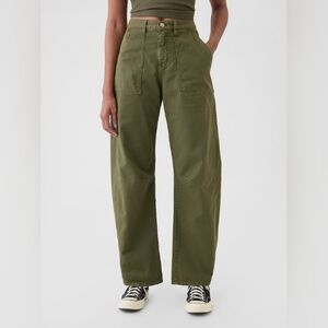 Wide Leg Olive Green Pants